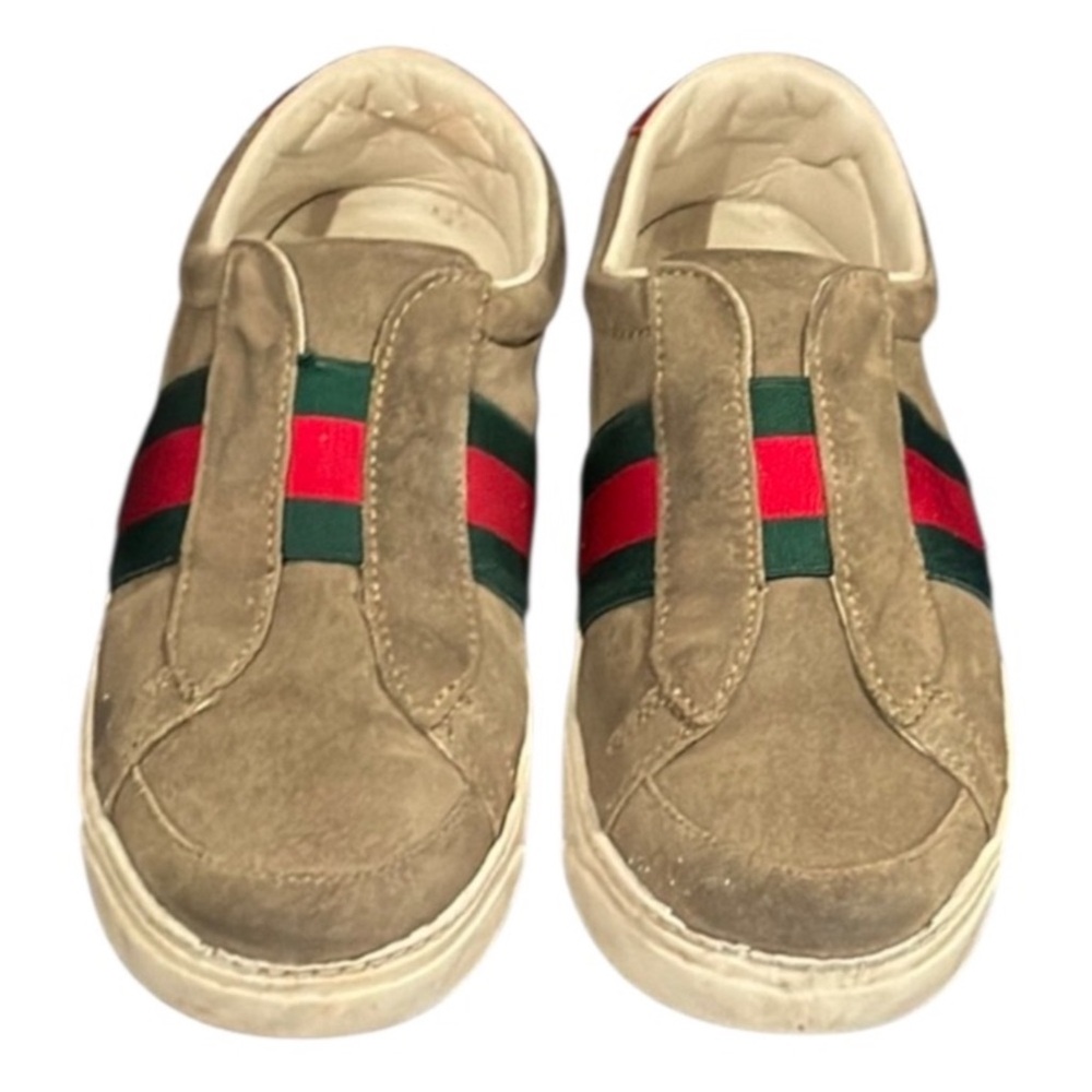 Authentic Gucci luxury designer signature Web suede leather slip on sneakers 13 - Picture 10 of 16